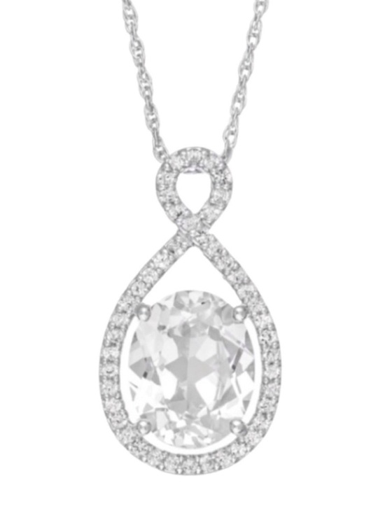 Zales Jewelry - Zales Sterling Silver Lab Created Sapphire Asymmetric Infinity Necklace (NWT)